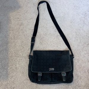 Black Fabric Coach Computer Travel Bag